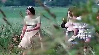 Retro Young boy Chick Liked Xxx 3some Fuck On The Glade