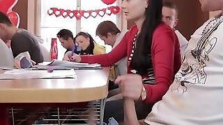 Bimbos Alexis Circumcised glass-ware And Linda Charming Having A Threeway On The Stairs