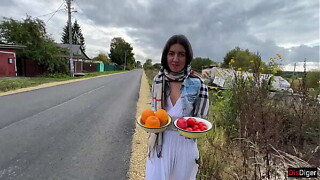I asked Farmer young lady to show whence that babe grows moist fruits and vegetables...