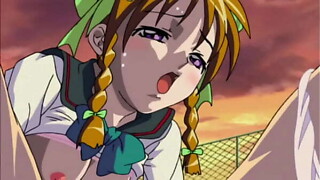 Anime dike school maidens have sex at school