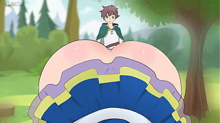 Aqua Wore a petticoat that was Also short to entice Kazuma/Hentai/Cartoon/Parody/God&amp_apos_s Blessing On This Worthwhile Wold !
