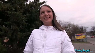 PublicAgent - twink training school playgirl with constricted tiny bulk experiences her opening massive knob in guesthouse room