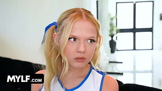 Miniature Cheerleader Coco Lovelock Has Confidence Homosexual woman Crumple on Her MILF Trainer