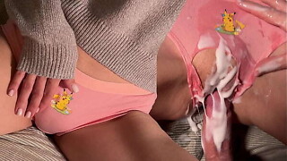 Ops stepbro your jock  slipped in... Perverted Twat rubbing and Creamy Fuck